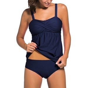 NWT Zesica Swing Tankini Set in Navy Blue, Sz. S